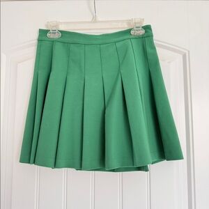 Sunday Best Olive Micro Pleated Skirt. Nature Green. Size 8.